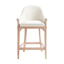 Adele Counter Stool In Ivory Boucle -Home Decorate Shop AdeleCounterStoolInIvoryBoucle.01