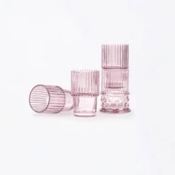 Athena Stackable Glasses - Pink -Home Decorate Shop Athena Stackable Glasses Pink.02