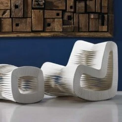 Seat Belt Rocking Chair - White -Home Decorate Shop B2063WZ.03