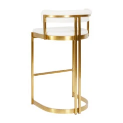 Ballantine Bar Stool In White Leather Brass -Home Decorate Shop BallantineBarStoolinWhiteLeatherBrass.02