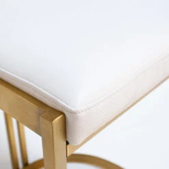 Ballantine Counter Stool In White Leather Brass -Home Decorate Shop BallantineCounterStoolInWhiteLeatherBrass.04