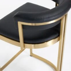 Ballantine Counter Stool In Black Leather Brass -Home Decorate Shop Ballantine 20Counter 20Stool 20in 20Black 20Leather 20Brass.05