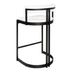 Ballantine Counter Stool In Matte Black White Leather -Home Decorate Shop Ballantine 20Counter 20Stool 20in 20Matte 20Black 20White 20Leather.02