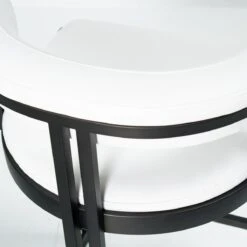 Ballantine Counter Stool In Matte Black White Leather -Home Decorate Shop Ballantine 20Counter 20Stool 20in 20Matte 20Black 20White 20Leather.04