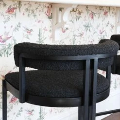 Ballantine Counter Stool In Matte Black Black Boucle -Home Decorate Shop Ballantinecounterstoolinblackboucle.11