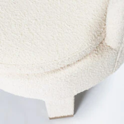 Barrel Dining Chair In Ivory Boucle -Home Decorate Shop BarrelAccentChair.04