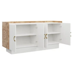 Custom Cash Credenza -Home Decorate Shop CashCredenza.GoldenPecanMappaBurl.05