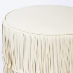 Chaser Ottoman In Ivory Leather -Home Decorate Shop ChaserOttomaninWhiteLeather.04