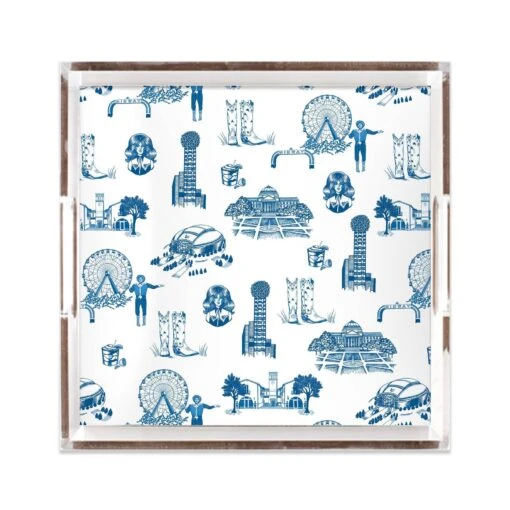 Dallas Toile Lucite Tray