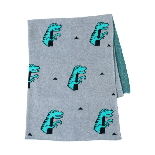 Dino Baby Throw - Blue