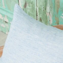Dobby Sky Blue Linen Pillow -Home Decorate Shop DobbySkyBlueLinenPillow.05