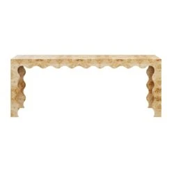 Custom Elizalde Console Table -Home Decorate Shop ElizaldeConsoleTable.GoldenPecanMappaBurl.01
