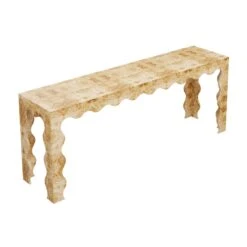 Custom Elizalde Console Table -Home Decorate Shop ElizaldeConsoleTable.GoldenPecanMappaBurl.03