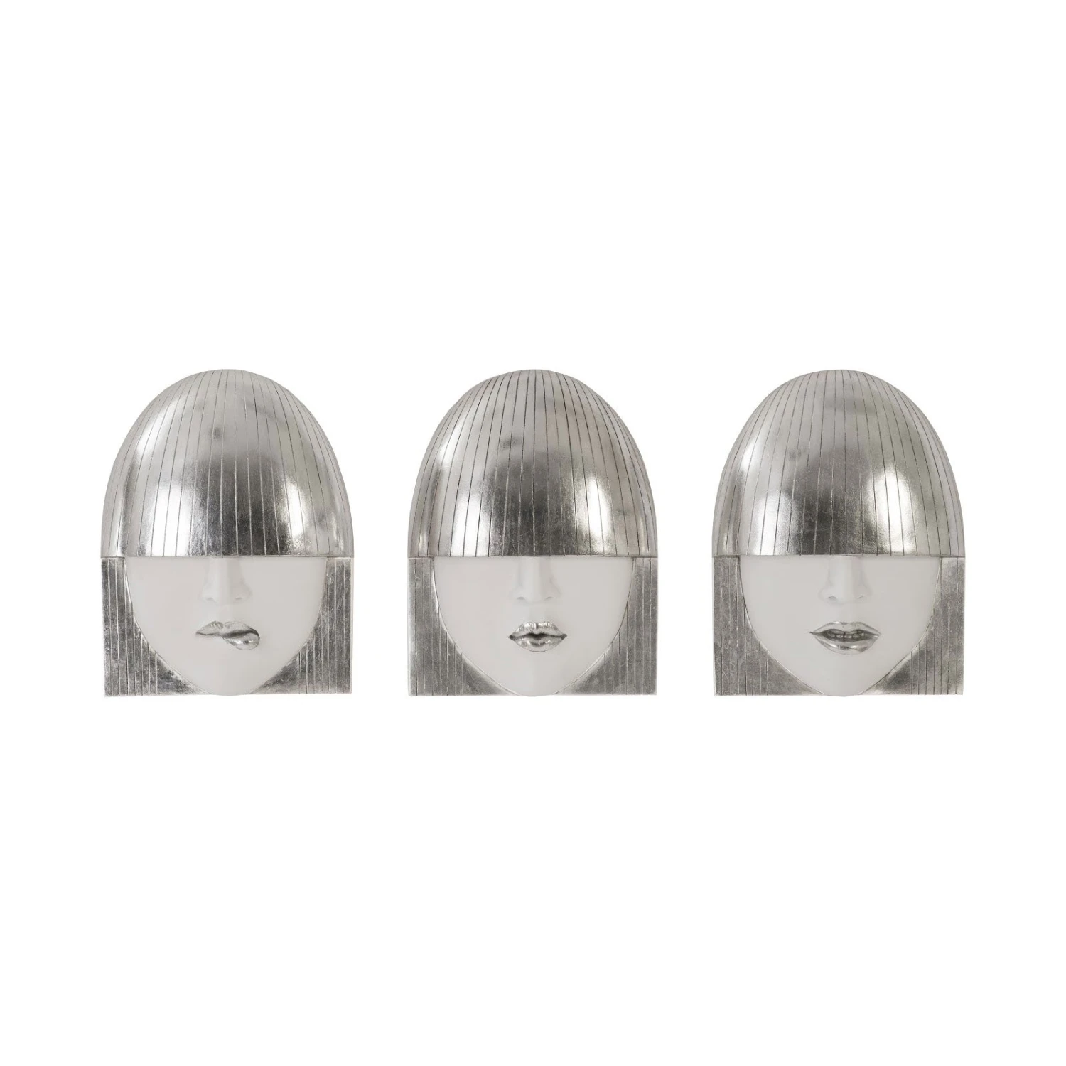 Fashion Faces Small Wall Art Set - Silver 1 Fashion Faces Small Wall Art Set - Silver