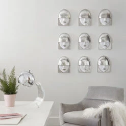 Fashion Faces Small Wall Art Set - Silver 11 Fashion Faces Small Wall Art Set - Silver -Home Decorate Shop Fashion Faces Silver Set.06