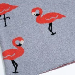 Flamingo Throw Blanket - Grey -Home Decorate Shop Flamingo 20Throw 20Blanket 20 20Grey.03