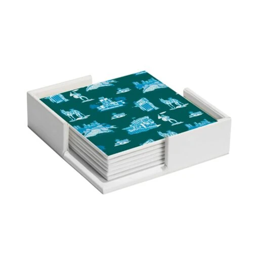Fort Worth Toile Coaster Set