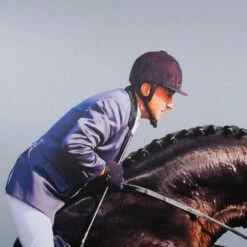 Framed Leaping Equestrian Artwork On Silk Cloth Right - Grey -Home Decorate Shop FramedLeapingEquestrianArtworkonSilkClothRight Grey.02