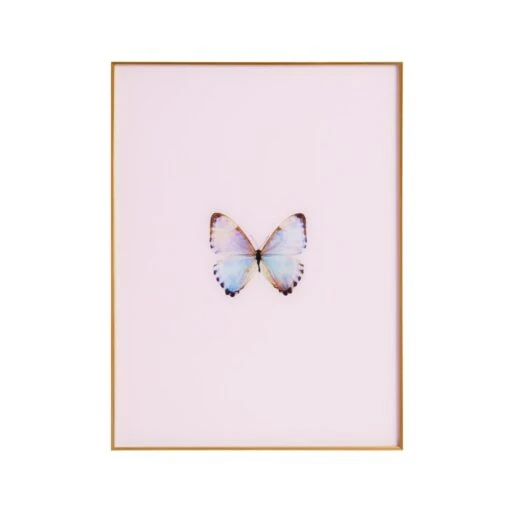 Framed Butterfly Print In Pink Marshmallow