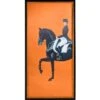 Framed Equestrian Artwork On Silk Cloth - Orange