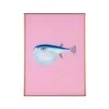 Framed Fish Print In Mermaid Pink