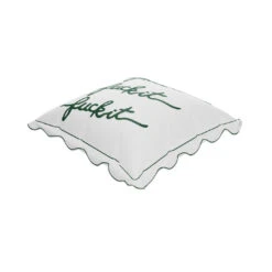 Fuck It Large Scallop Pillow Cover - Emerald 11 Fuck It Large Scallop Pillow Cover - Emerald -Home Decorate Shop FuckItPillowCover Emerald.02