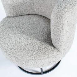 Gunter Swivel Chair In Grey Boucle Matte Black -Home Decorate Shop GunterSwivelChairInGreyBoucleMatteBlack.05
