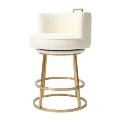 Rosita Swivel Counter Stool In Ivory Boucle -Home Decorate Shop GunterSwivelCounterStoolinIvoryBoucle.02