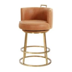 Rosita Swivel Counter Stool In Tobacco Leather 10 Rosita Swivel Counter Stool In Tobacco Leather -Home Decorate Shop GunterSwivelCounterStoolinTobaccoLeather.09