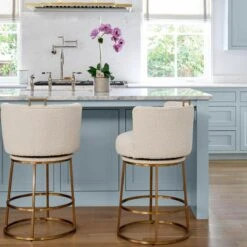 Rosita Swivel Counter Stool In Ivory Boucle -Home Decorate Shop Gunter 20Swivel 20Counter 20Stool 20in 20Ivory 20Boucle.06 b639f1a1 6aa5 425b 9831 64ff0cac9446