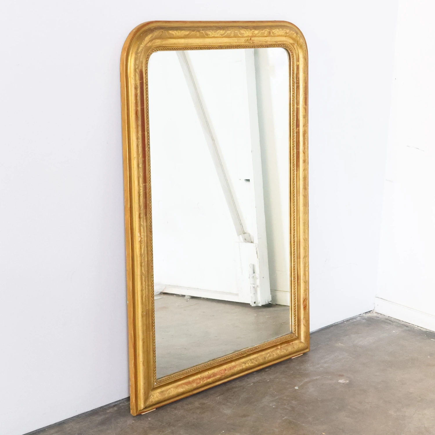Louis Philippe Style Gold Gilt Painted Framed Mirror 2 Louis Philippe Style Gold Gilt Painted Framed Mirror - Image 2