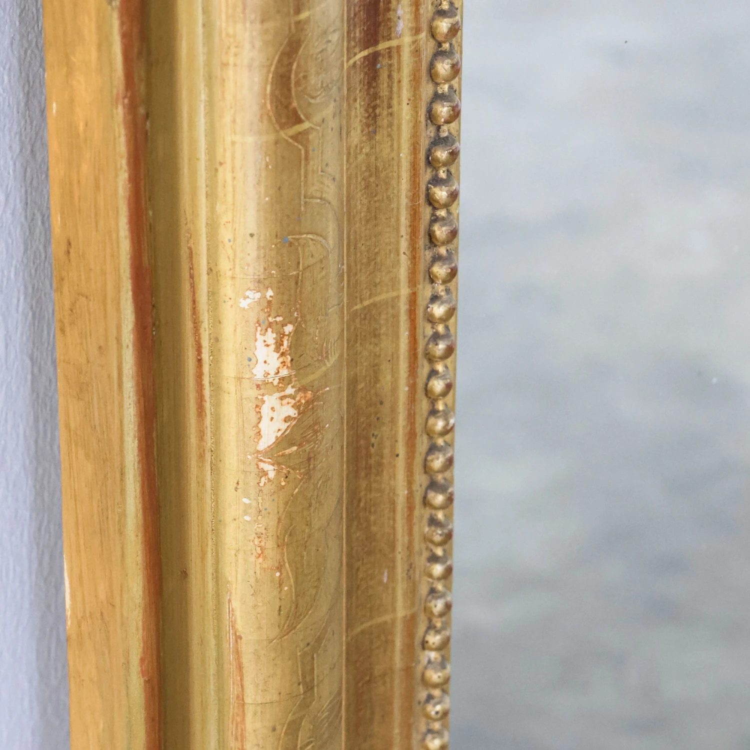 Louis Philippe Style Gold Gilt Painted Framed Mirror 6 Louis Philippe Style Gold Gilt Painted Framed Mirror - Image 6