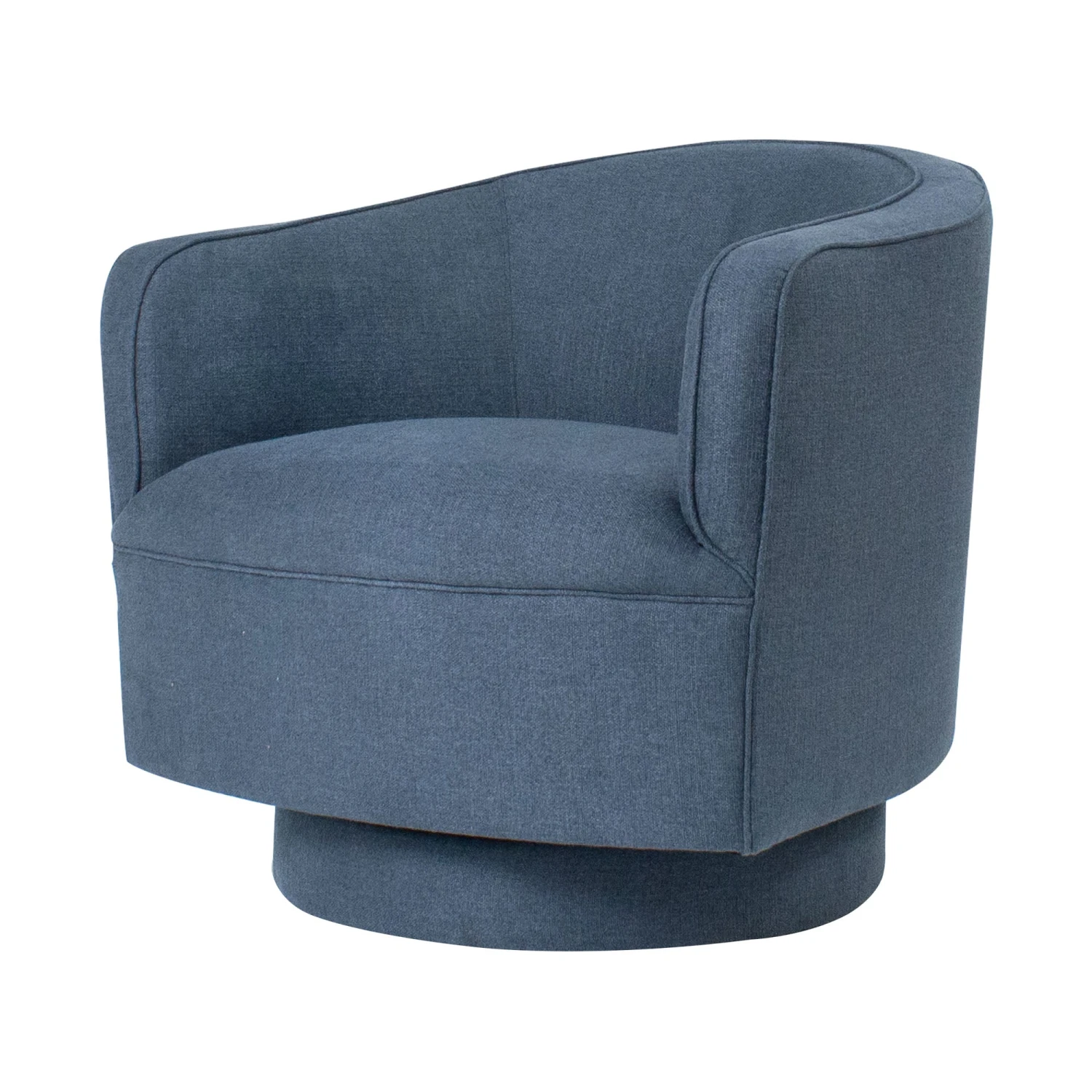 Helene Swivel Chair In Blue Tweed 1 Helene Swivel Chair In Blue Tweed