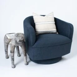Helene Swivel Chair In Blue Tweed 11 Helene Swivel Chair In Blue Tweed -Home Decorate Shop HeleneSwivelChair BlueTweed.06