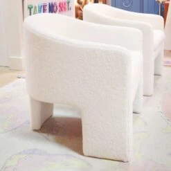 Highball Accent Chair In Sherpa White -Home Decorate Shop HighballAccentChair.04