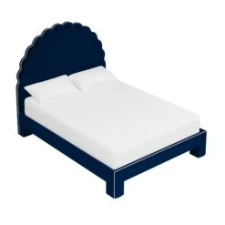 Custom Juliet Bed -Home Decorate Shop JulietBedinAdelaNavyVelvet.03