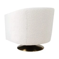 Lost & Found Swivel Chair In Ivory Boucle -Home Decorate Shop Lost FoundSwivelChairinIvoryBoucle.02