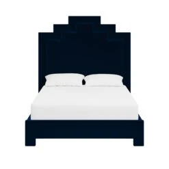 Custom MH Bed -Home Decorate Shop MHBedinAdelaNavyVelvet.01