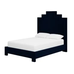 Custom MH Bed -Home Decorate Shop MHBedinAdelaNavyVelvet.02