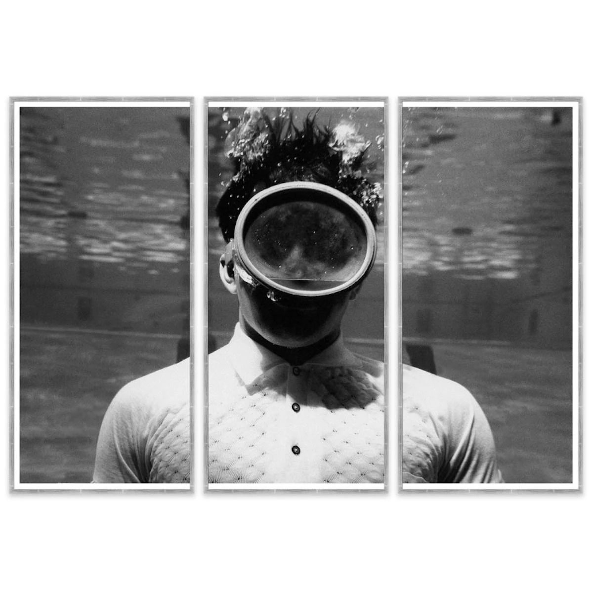 Man Underwater Triptych Art 1 Man Underwater Triptych Art