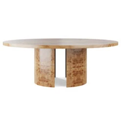 Custom Marquess Dining Table -Home Decorate Shop MarquessDiningTable.GoldenPecanMappaBurl.01