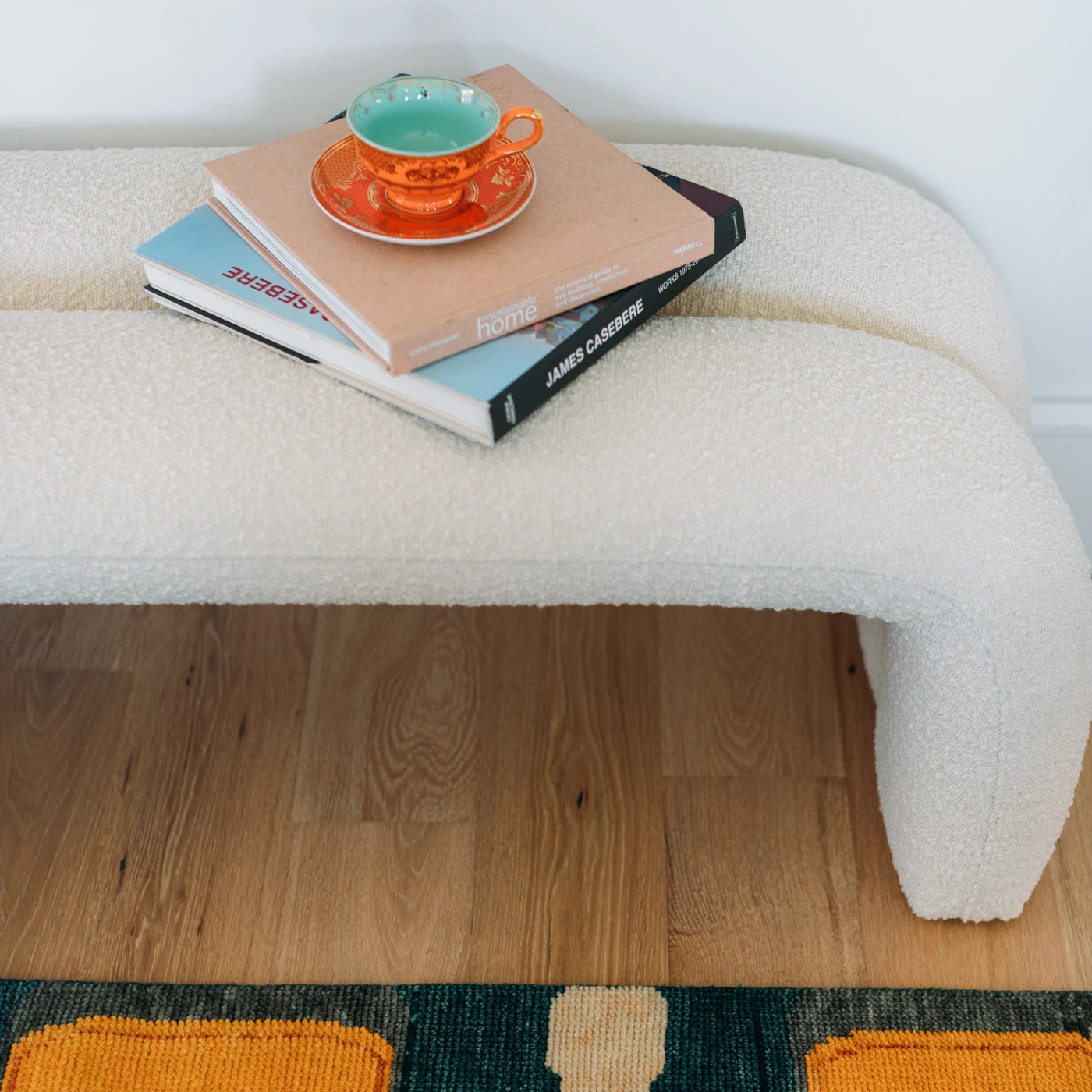 Maxwell Bench In Ivory Boucle 3 Maxwell Bench In Ivory Boucle - Image 3