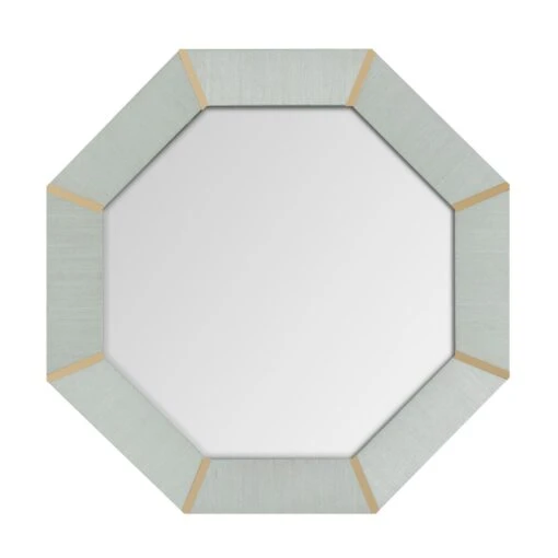 Montreal Mirror In Caroline Grasscloth - Brass