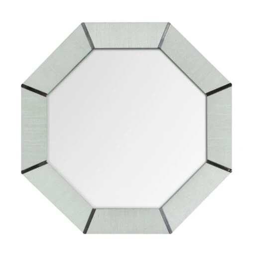 Montreal Mirror In Caroline Grasscloth - Chrome