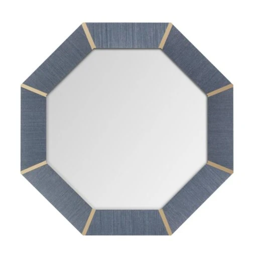 Montreal Mirror In Norris Grasscloth - Brass
