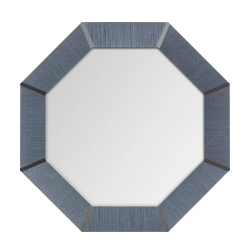 Montreal Mirror In Norris Grasscloth - Chrome