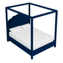 Custom Novi Canopy Bed -Home Decorate Shop NoviCanopyBedinAdelaNavyVelvet.03