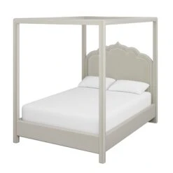 Custom Novi Canopy Bed -Home Decorate Shop NoviCanopyBedinDaliIvoryVelvet.02