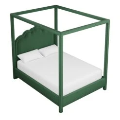 Custom Novi Canopy Bed -Home Decorate Shop NoviCanopyBedinEvelynEmeraldVelvet.03