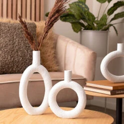 Oval Ring Vase - Ivory -Home Decorate Shop OvalRingVase Ivory.03